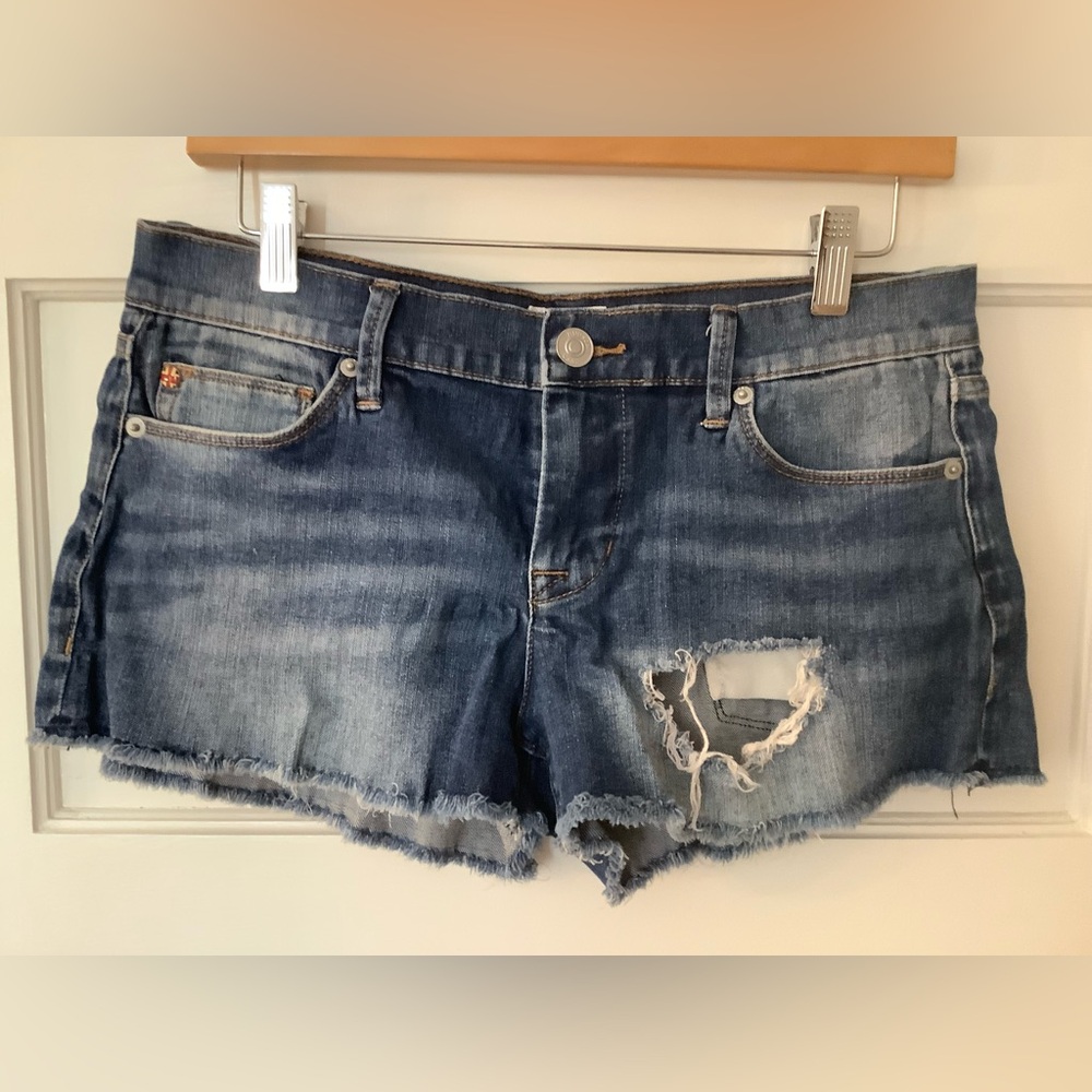 Hudson Amber Fray Jean Short, Sz 27, inseam 2”, Great Wash and Look